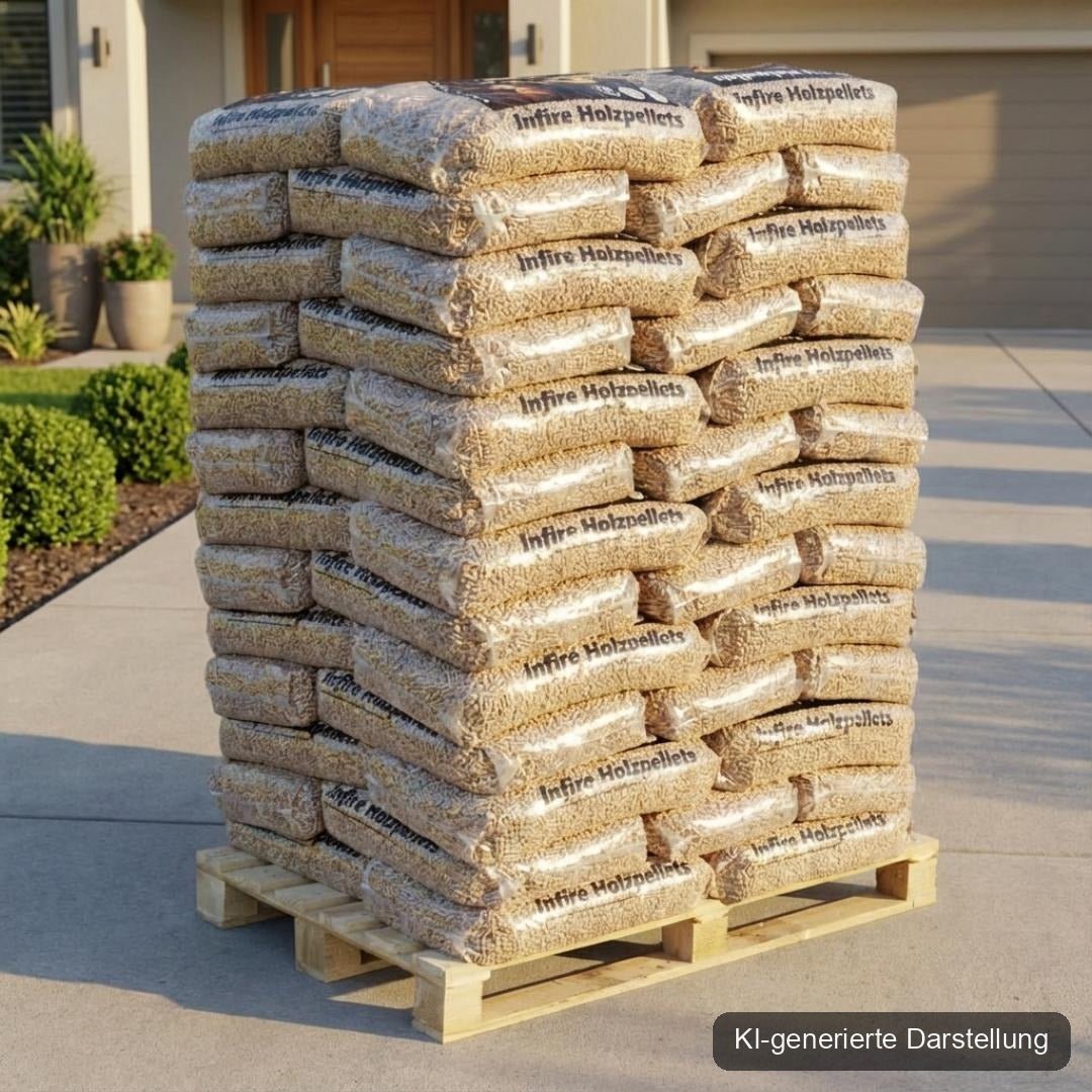 1c4c0e505e6e0922fbaafc59c3d7a3c4.jpg Heizfuxx Holzpellets 6 mm ENplus A1 Palette 975 kg (65 x 15 kg) - Image 1
