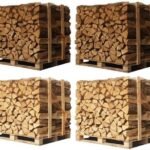 4 x Paletten (2 Weiß-Eiche + 2 Buche/Hainbuche) – 33 cm Holzscheite