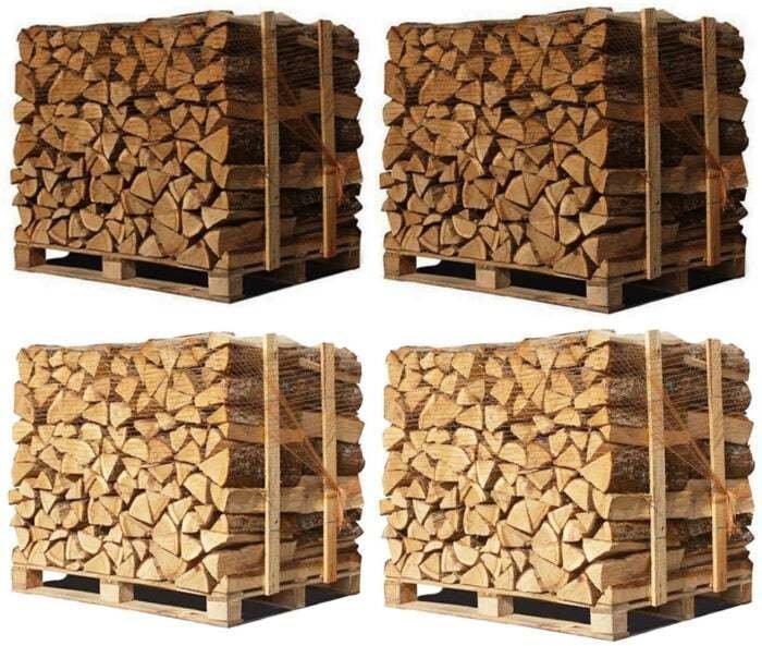 4cb04e4c666aba7900e8fa18357f9e22.jpeg 4 x Paletten (2 Weiß-Eiche + 2 Buche/Hainbuche) – 33 cm Holzscheite - Image 1
