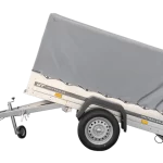 KIPP Gartenanhänger 200, 200 x 106 cm Autotransportanhänger mit hoher Plane, Bügel und Stützrad, zulässiges Gesamtgewicht 500 kg