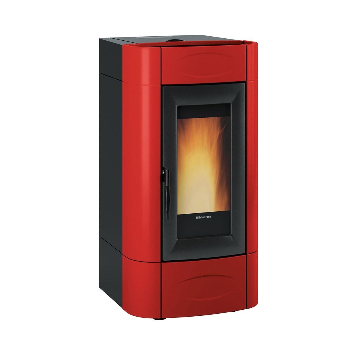 prod_7061848_ofen_de.jpg Pelletofen wasserführend Extraflame Evolution Line Isidora Idro H23 5.0 Evo mit 25,8 kW - Verkleidung: bordeaux - Image 1